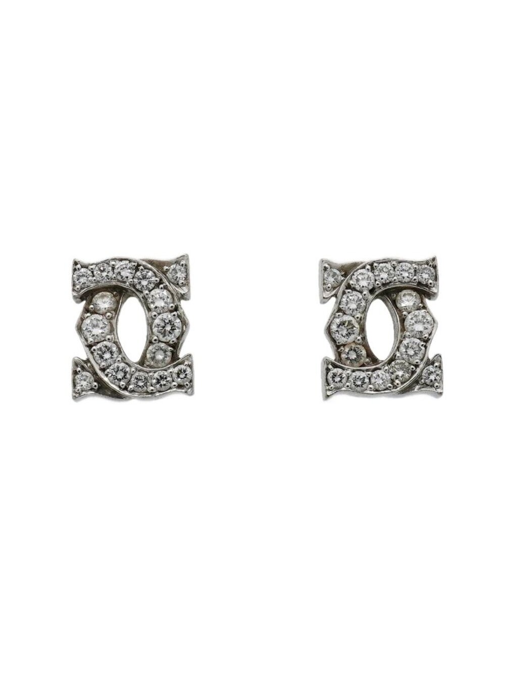 Cartier Earrings 2C Entrelaces 18k White Gold Diamond